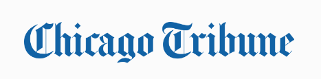 Logo for the Chicago Tribune newspaper used in branding material.