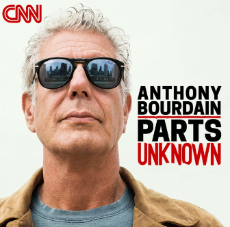 Anthony Bourdain with sunglasses on.