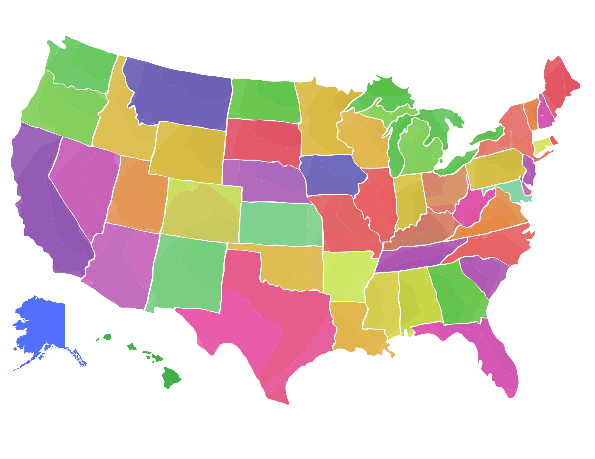 Map of the United States showing shipping availability for Laos prepared meals.