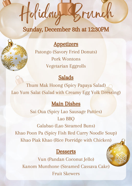 Brunch Menu featuring the Lao cuisine.